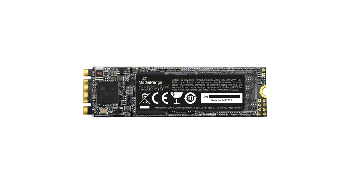 MediaRange MR1021 128 GB, SSD(SATA 6 Gb/s, M.2 2280)