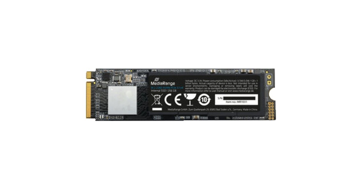 MediaRange MR1031 256GB, SSD(schwarz, PCie 3.1 x4 (20Gb/s), NVMe, M.2 2280, intern)