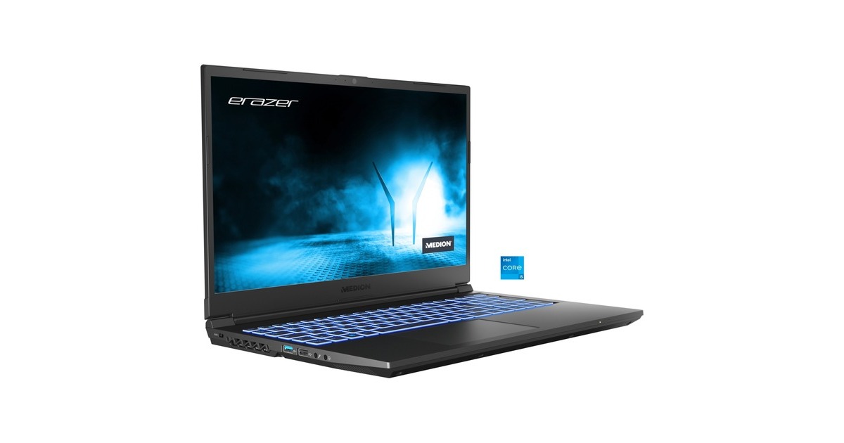 Medion ERAZER Crawler E30 (MD62391), Gaming-Notebook(schwarz, Windows 11 Home 64-Bit, 39.6 cm (15.6 Zoll) & 144 Hz Display, 512 GB SSD)