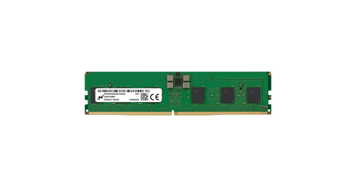 Micron DIMM 16 GB DDR5-4800, Arbeitsspeicher(grün, MTC10F1084S1RC48BA1R, Micron) Micron DIMM 16 GB DDR5-4800, Arbeitsspeicher(grün, MTC10F1084S1RC48BA1R, Micron)