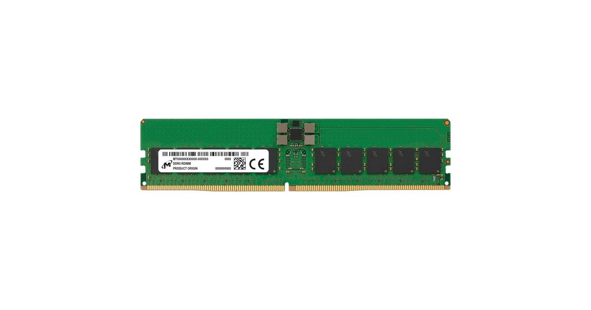 Micron DIMM 32 GB DDR5-4800, Arbeitsspeicher(grün, MTC20F1045S1RC48BA2R, Micron)