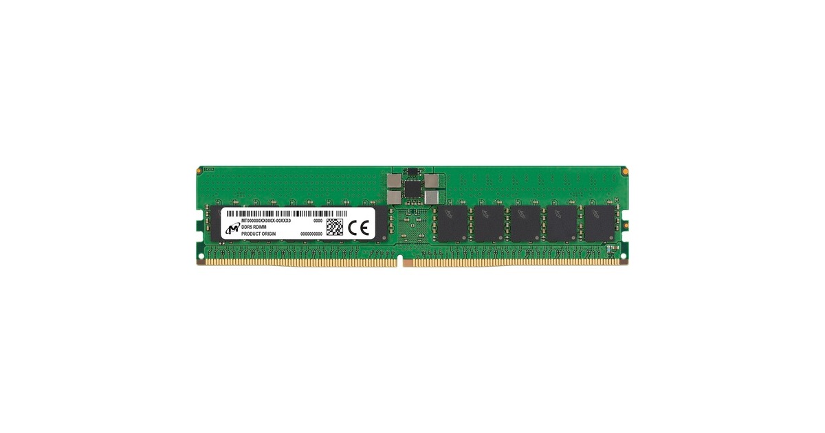 Micron DIMM 32 GB DDR5-4800, Arbeitsspeicher(grün, MTC20F2085S1RC48BA1R, Micron)