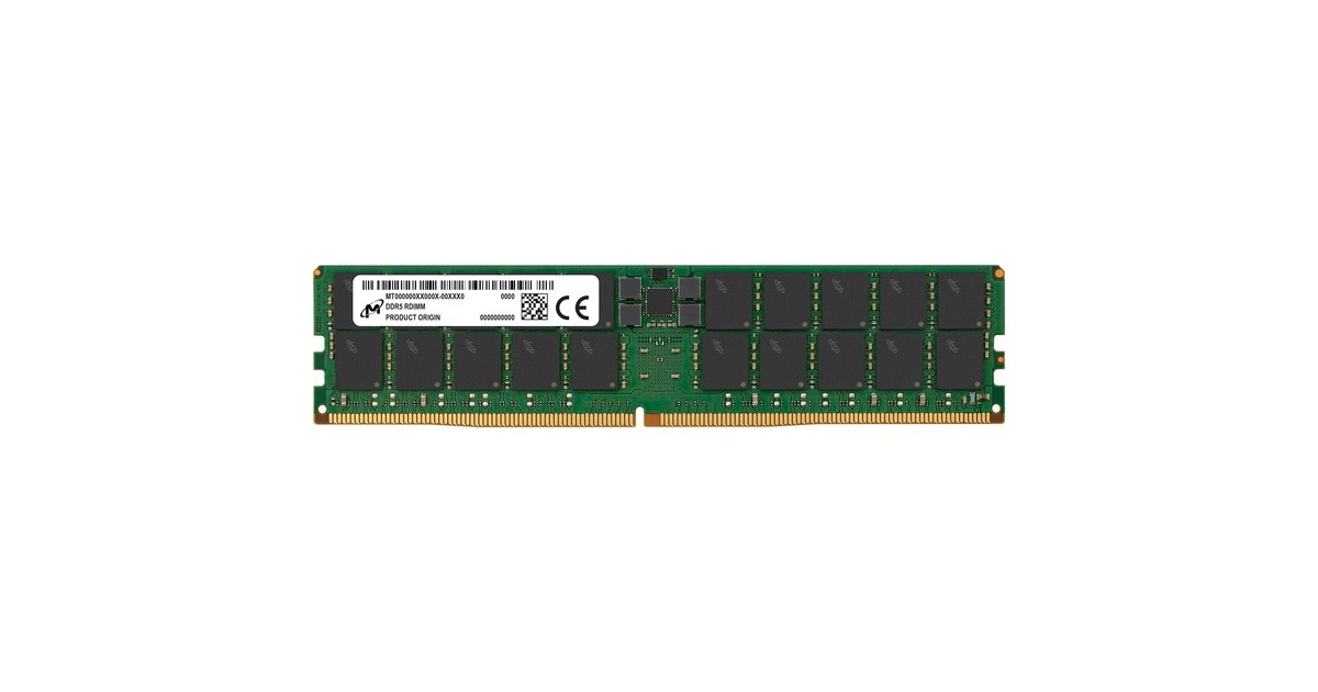 Micron DIMM 64 GB DDR5-4800, Arbeitsspeicher(grün, MTC40F2046S1RC48BA1R) Micron DIMM 64 GB DDR5-4800, Arbeitsspeicher(grün, MTC40F2046S1RC48BA1R)