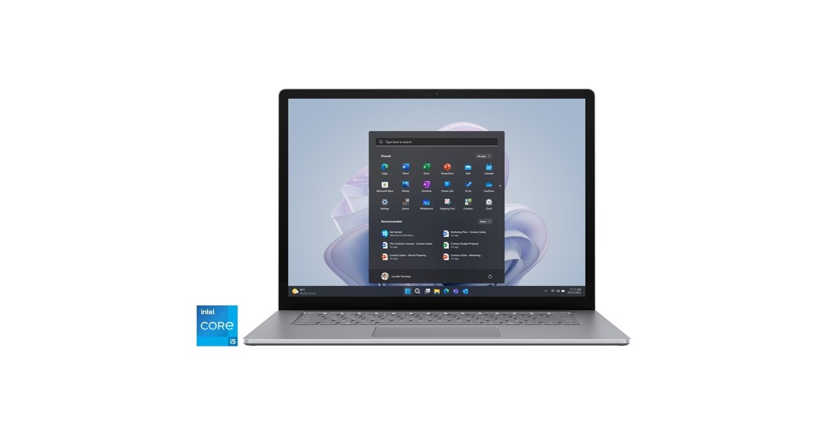 Microsoft Surface Laptop 5 Commercial, Notebook(platin, Windows 10 Pro, 512GB, i5, 34.3 cm (13.5 Zoll), 512 GB SSD)