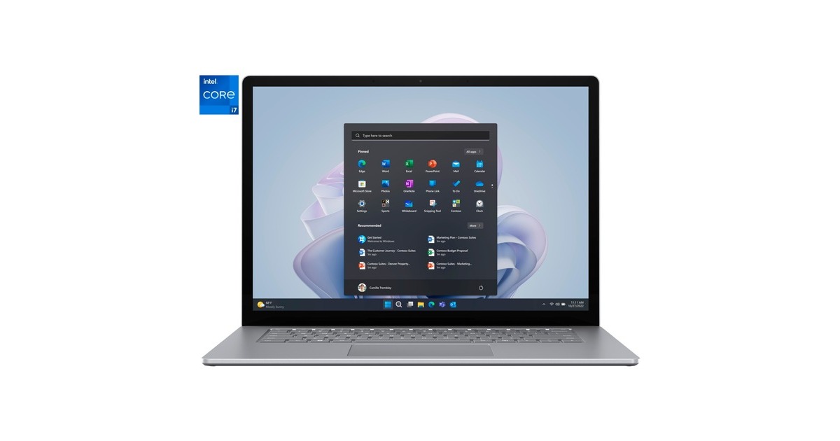 Microsoft Surface Laptop 5 Commercial, Notebook(platin, Windows 11 Pro, 256GB, i7, 38.1 cm (15 Zoll), 256 GB SSD)