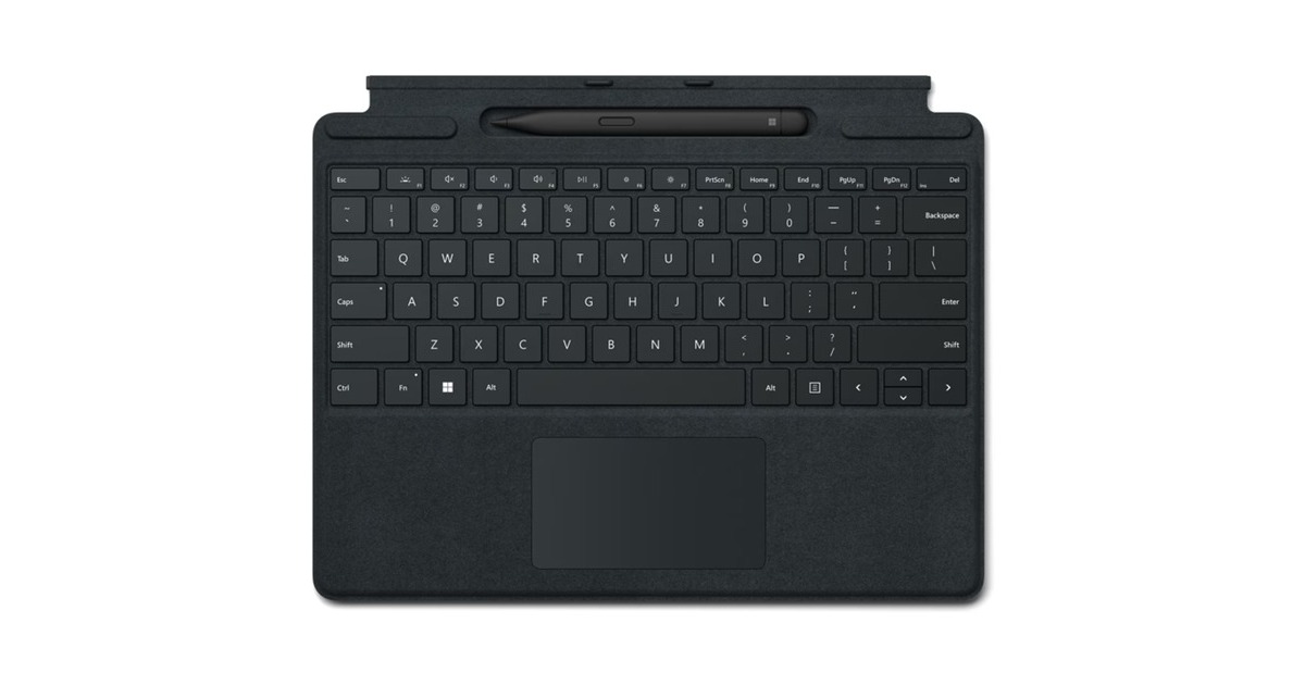 Microsoft Surface Pro Signature Keyboard, Tastatur(schwarz, DE-Layout, für Surface Pro 9, Pro 8 und Pro X, inkl. Surface Slim Pen 2)