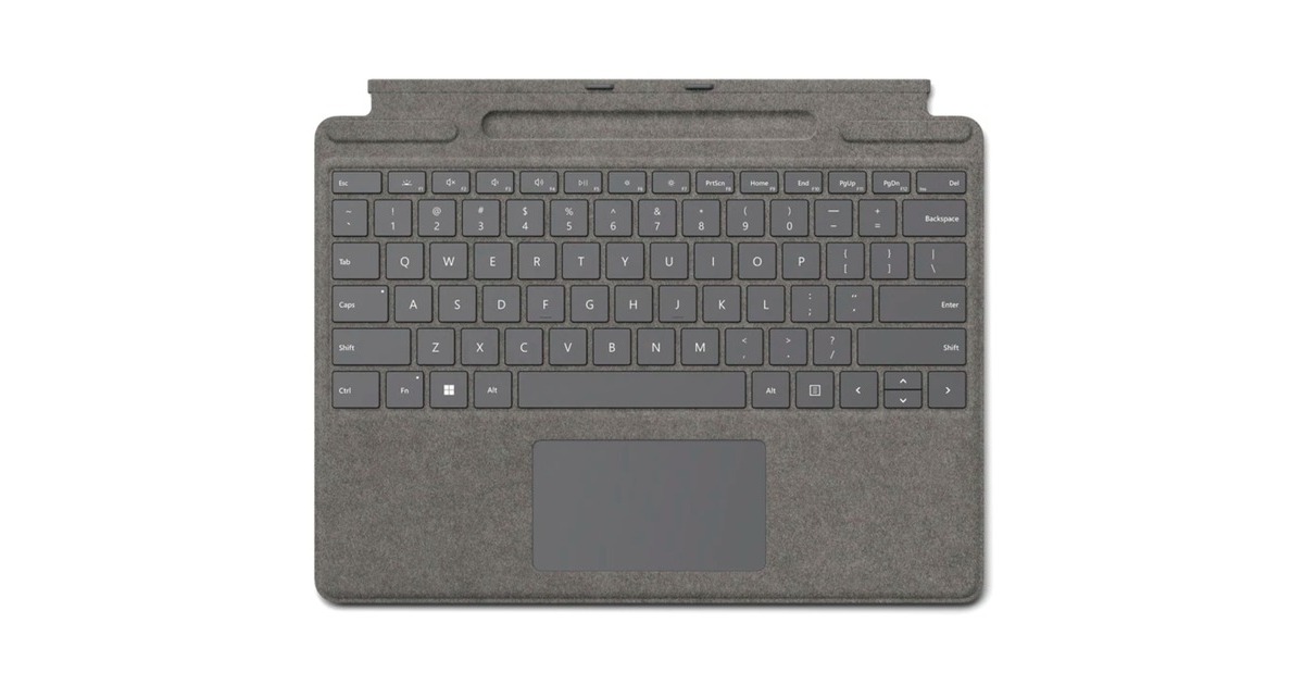 Microsoft Surface Pro Signature Keyboard, Tastatur(platin, DE-Layout, für Surface Pro 9, Pro 8 und Pro X)