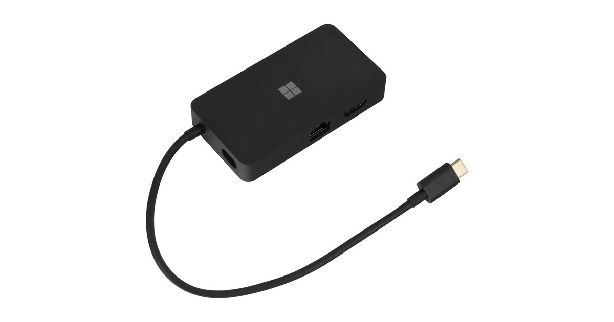 Microsoft USB-C Travel Hub, Dockingstation(schwarz, HDMI, RJ-45, USB)