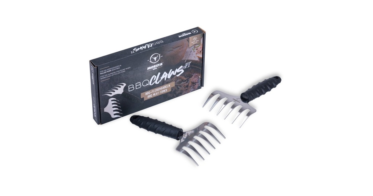 Moesta BBQ Claws 2 - Pulled Pork Krallen, Grillbesteck(edelstahl/schwarz, 2 Stück)