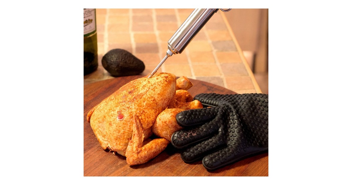 Moesta BBQ-Spritze No.1, Edelstahl-Bratenspritze(edelstahl, mit 5 Nadeln)