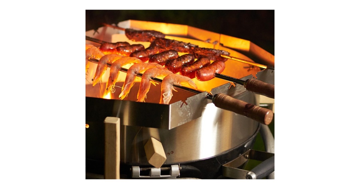Moesta Churrasco'BBQ Set für Smokin' PizzaRing, für 57cm Kugelgrill, Spieß(edelstahl)