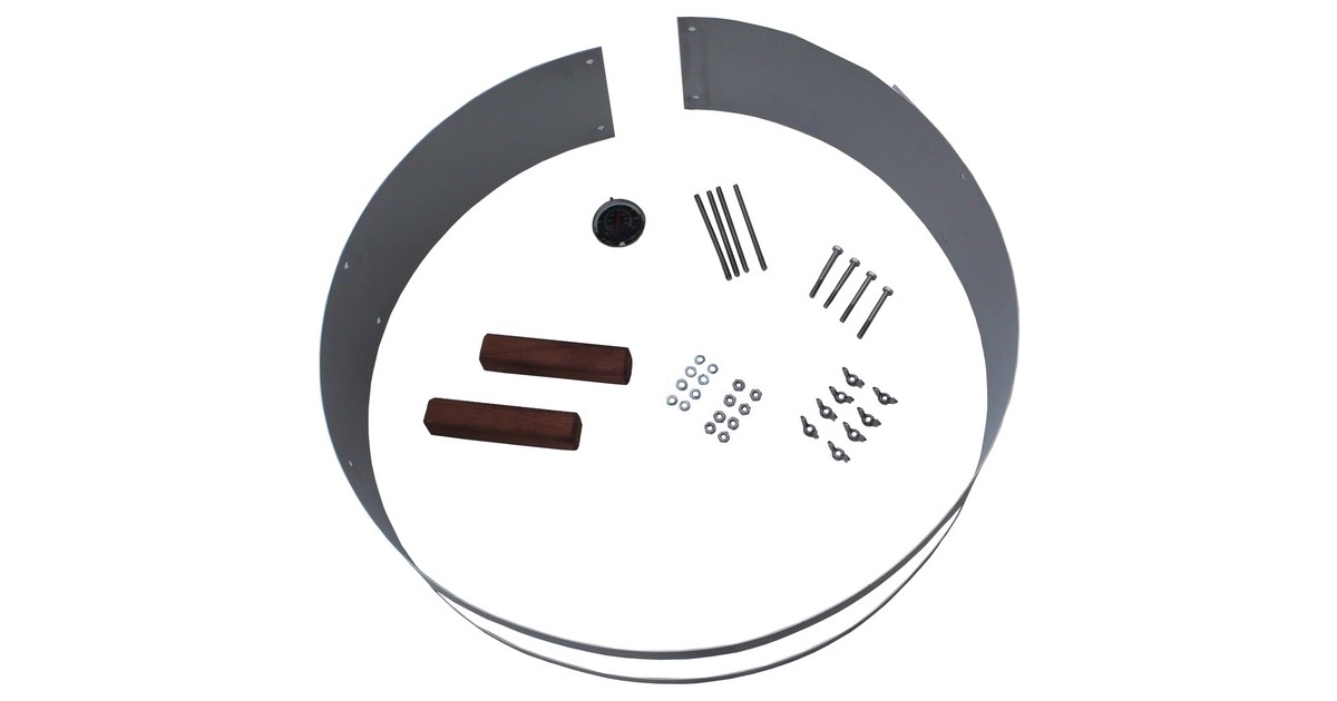 Moesta Smokin' PizzaRing Komplett-Set, für 57cm Kugelgrill, Pizzastein(silber)