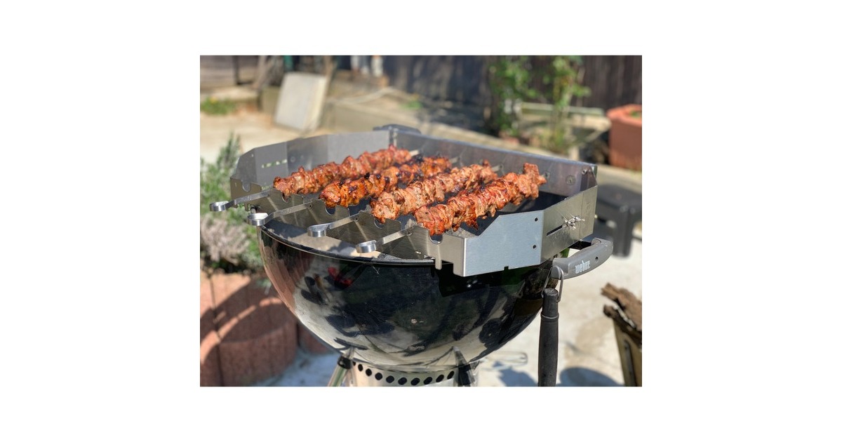 Moesta Turnado Set für 57cm / 60cm Grills, Spieß(edelstahl, 7-teiliges Set, Batteriebetrieb)