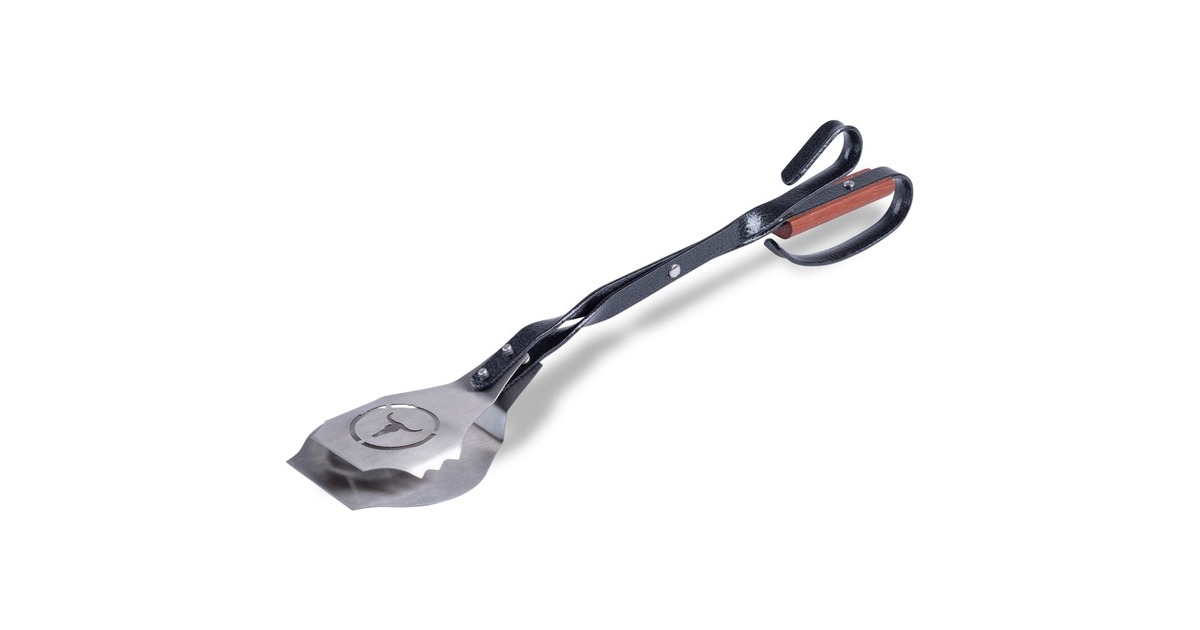 Moesta V-Tong Burger Zange, Grillbesteck(schwarz/holz, 51cm)