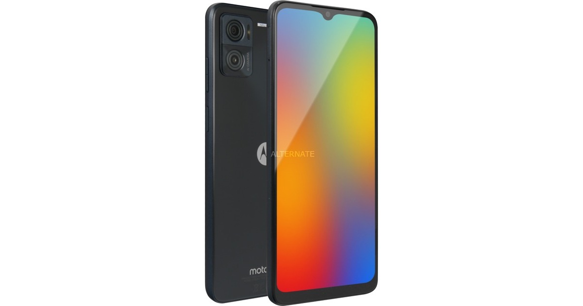 Motorola Moto e22 32GB, Handy(Astro Black, Android 12)