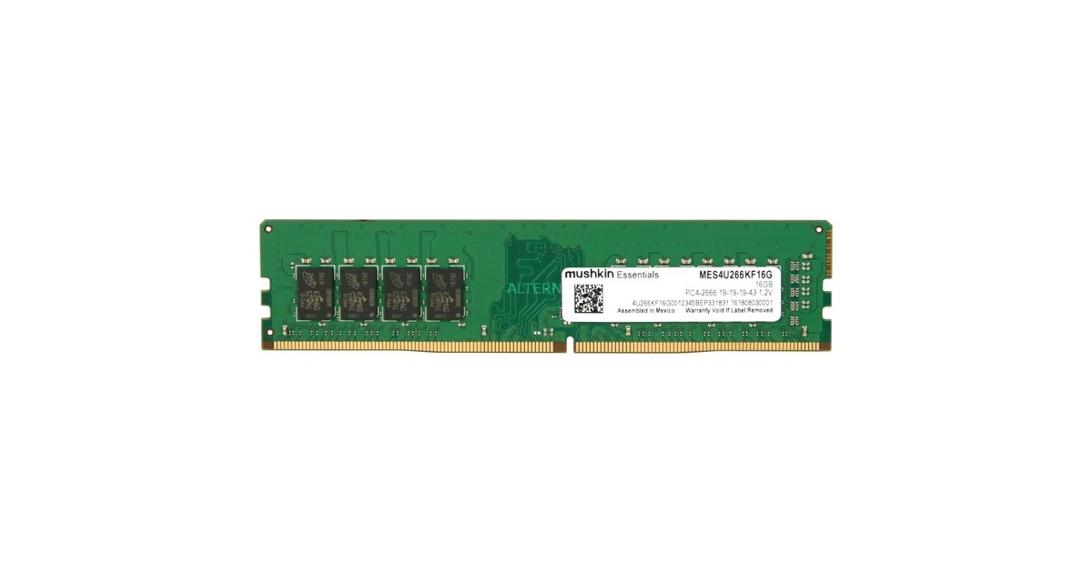 Mushkin DIMM 16 GB DDR4-2666, Arbeitsspeicher(MES4U266KF16G, Essentials)