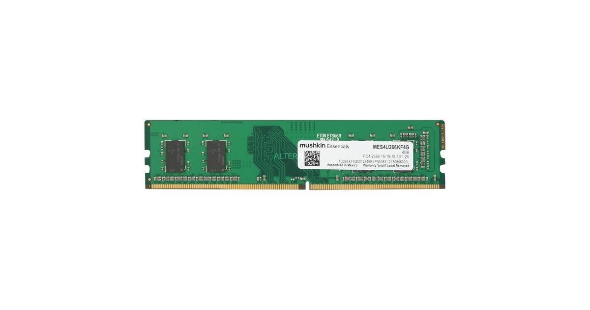 Mushkin DIMM 4 GB DDR4-2666, Arbeitsspeicher(MES4U266KF4G, Essentials)