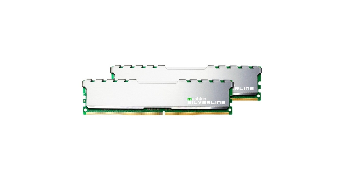 Mushkin DIMM 64 GB DDR4-3200 (2x 32 GB) Dual-Kit, Arbeitsspeicher(silber, MSL4U320NF32GX2, Silverline)