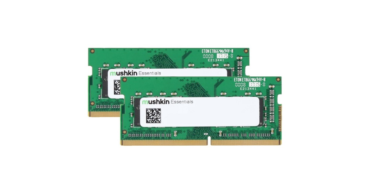 Mushkin SO-DIMM 32 GB DDR4-2933 (2x 16 GB) Dual-Kit, Arbeitsspeicher(MES4S293MF16GX2, Essentials)