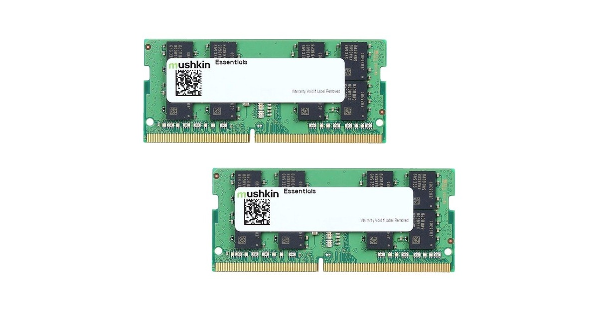 Mushkin SO-DIMM 64 GB DDR4-3200 (2x 32 GB) Dual-Kit, Arbeitsspeicher(MES4S320NF32GX2, Essentials)