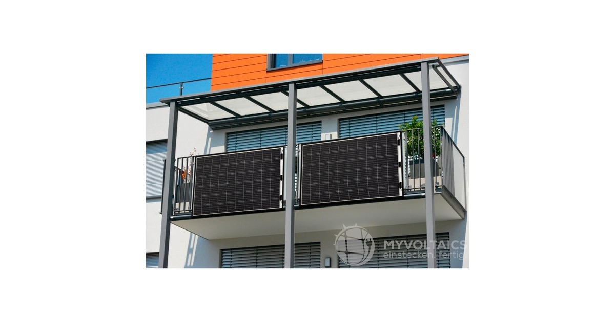 MyVoltaics Balkonkraftwerk MyUltraleicht - doppelte Power, 610 Watt(0% MWST, 2x 310W, für Gitter-Balkone)