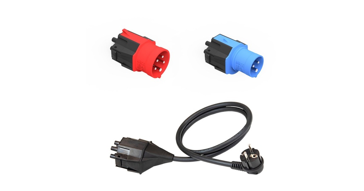 NRGkick Steckeraufsatz Set Standard (EU) 16A 5Pol, 16A 3Pol, Schutzkontakt, Adapter(schwarz, 3-teilig, für NRGkick Ladeeinheit)