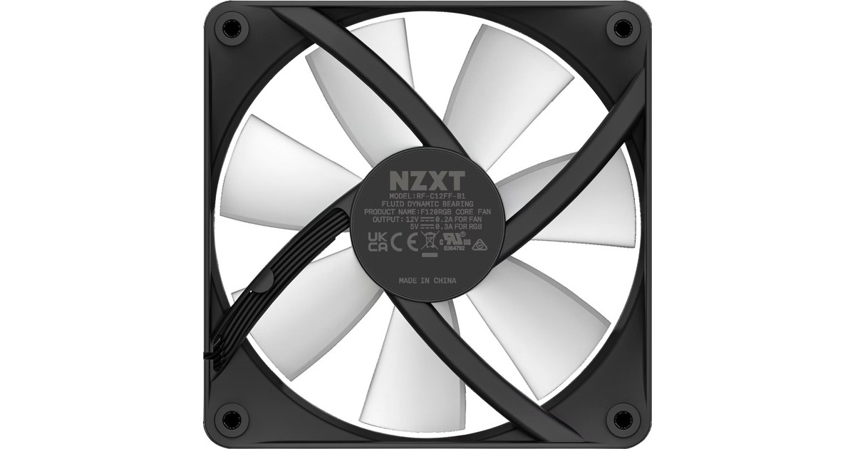 NZXT F120 RGB Core Single 120x120x26, Gehäuselüfter(schwarz, Einzellüfter, ohne Controller)