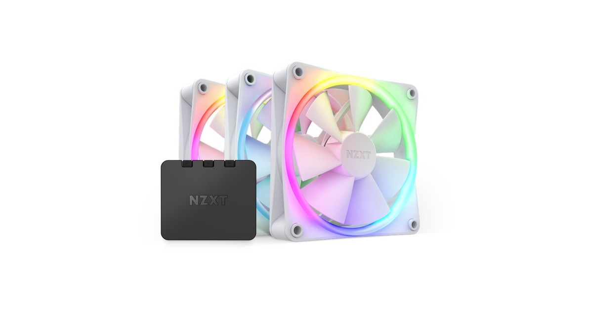 NZXT F120 RGB-Dreierpack 120x120x26, Gehäuselüfter(weiß, 3er Pack inkl. RGB & Fan Controller)