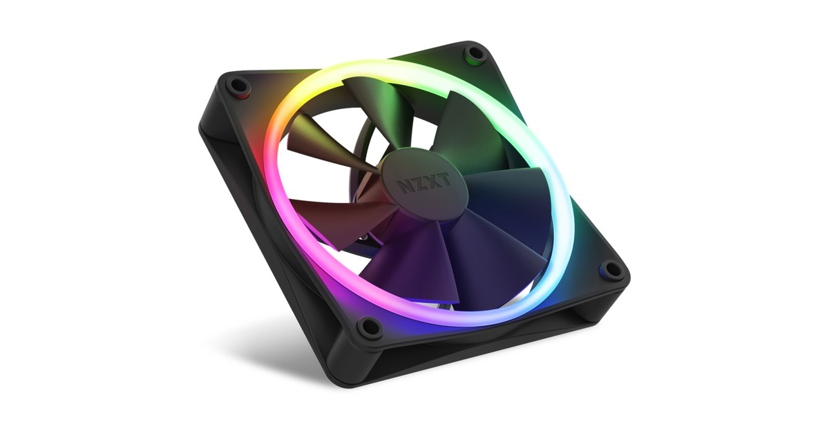 NZXT F120 RGB-Dreierpack 120x120x26, Gehäuselüfter(schwarz, 3er Pack inkl. RGB & Fan Controller)