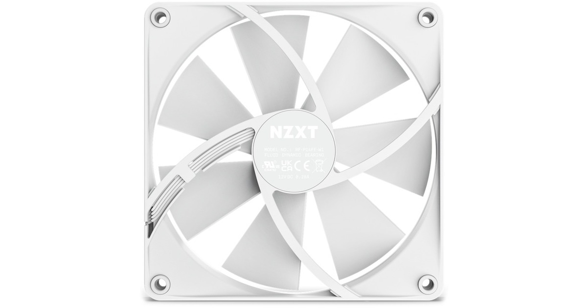 NZXT F140P PWM Airflow 140x140x26, Gehäuselüfter(weiß)