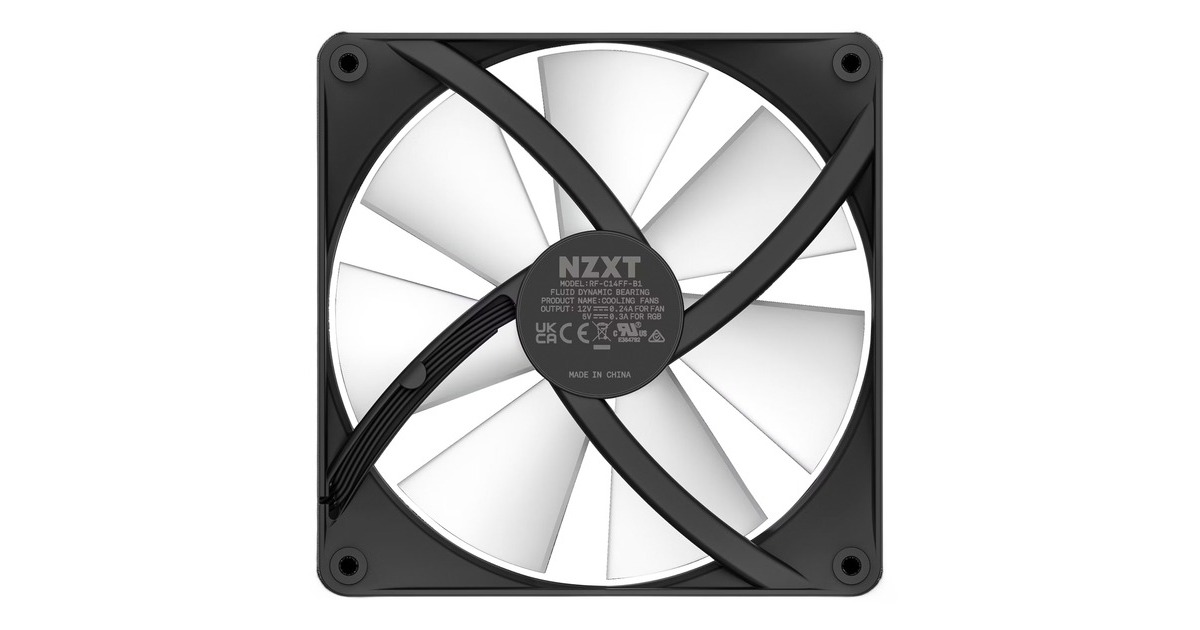 NZXT F140 RGB Core Single 140x140x26, Gehäuselüfter(schwarz, Einzellüfter, ohne Controller)