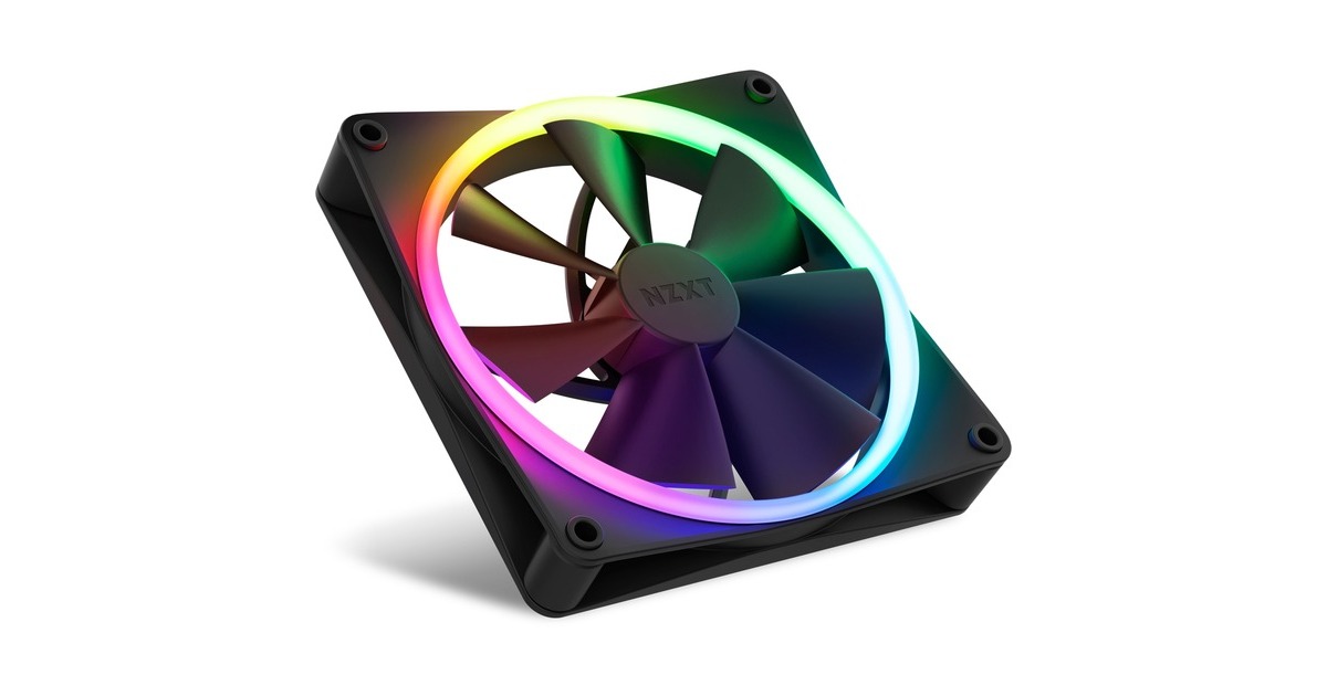 NZXT F140 RGB DUO Twin 140x140x25, Gehäuselüfter(schwarz, 2er Pack, inkl. RGB-Controller)