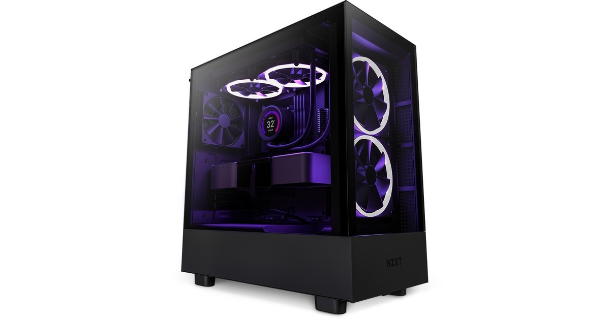 NZXT H5 Elite All Black, Tower-Gehäuse(schwarz, Tempered Glass)