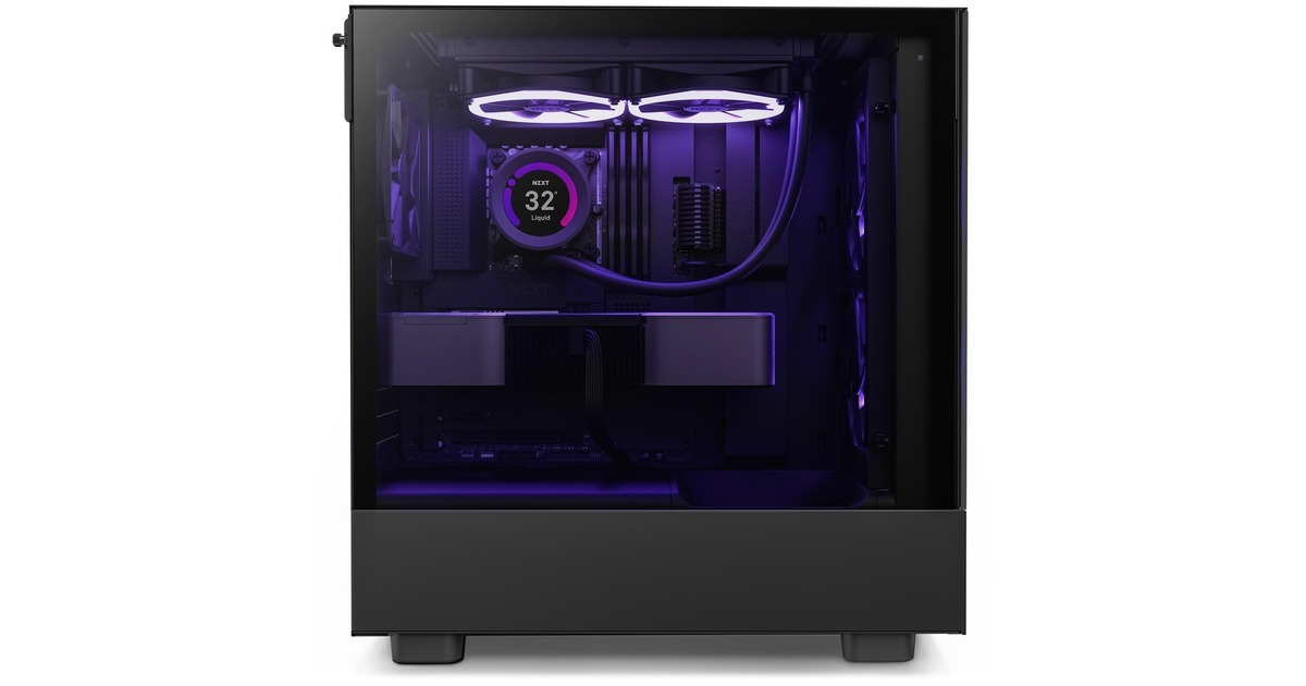 NZXT H5 Elite All Black, Tower-Gehäuse(schwarz, Tempered Glass)