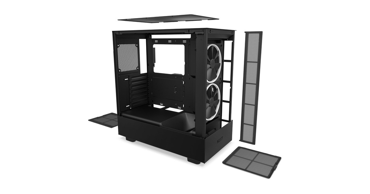 NZXT H5 Elite All Black, Tower-Gehäuse(schwarz, Tempered Glass)