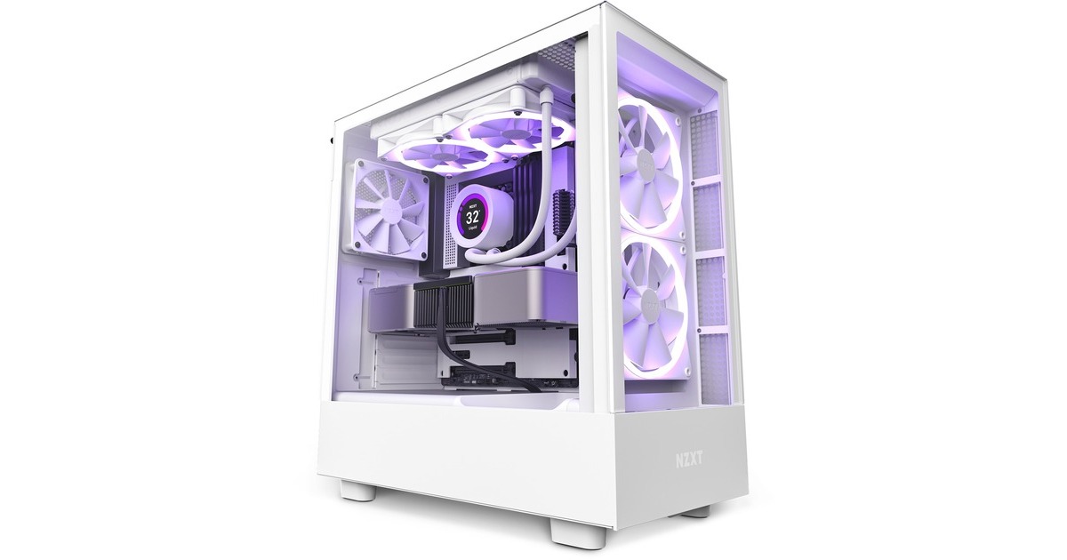 NZXT H5 Elite All White, Tower-Gehäuse(weiß (matt), Tempered Glass)