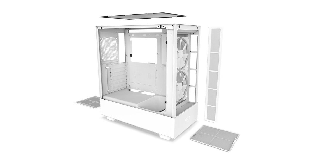 NZXT H5 Elite All White, Tower-Gehäuse(weiß (matt), Tempered Glass)
