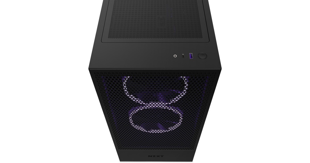 NZXT H5 Flow All Black, Tower-Gehäuse(schwarz (matt), Tempered Glass)