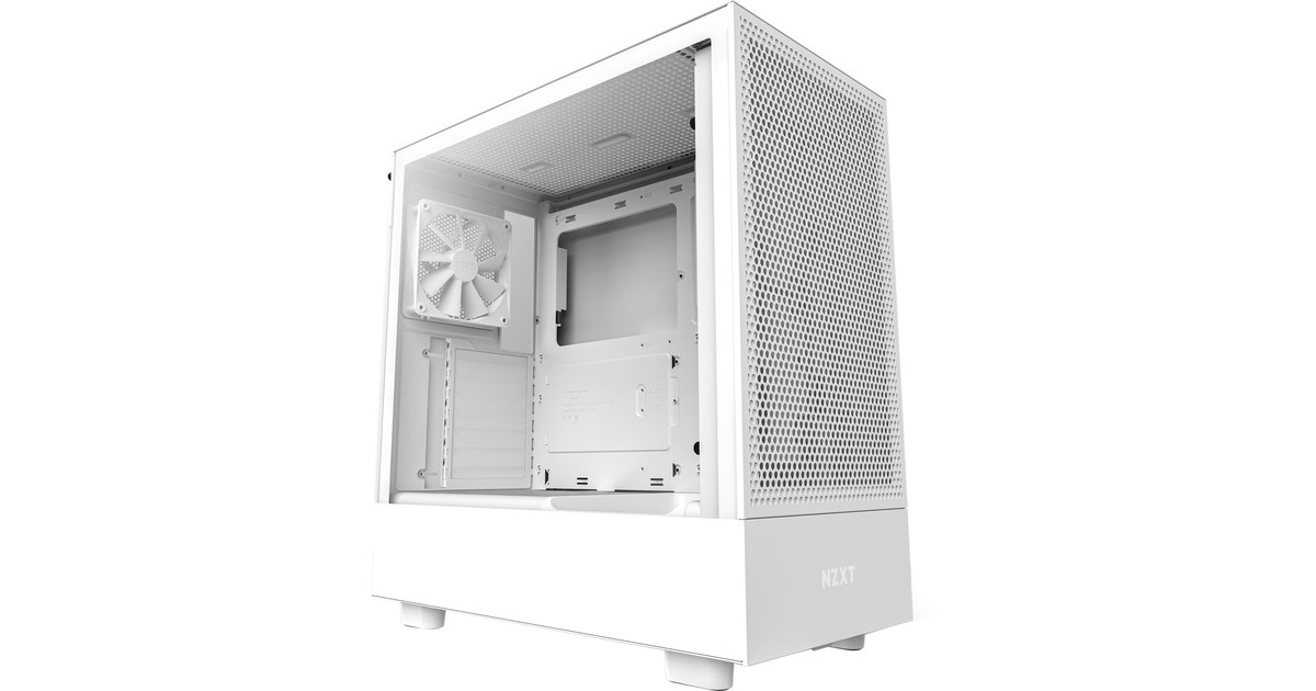 NZXT H5 Flow All White, Tower-Gehäuse(weiß (matt), Tempered Glass)