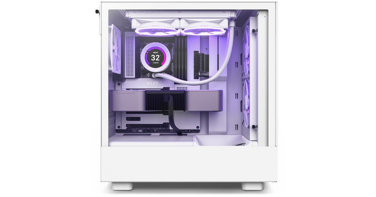 NZXT H5 Flow All White, Tower-Gehäuse(weiß (matt), Tempered Glass)