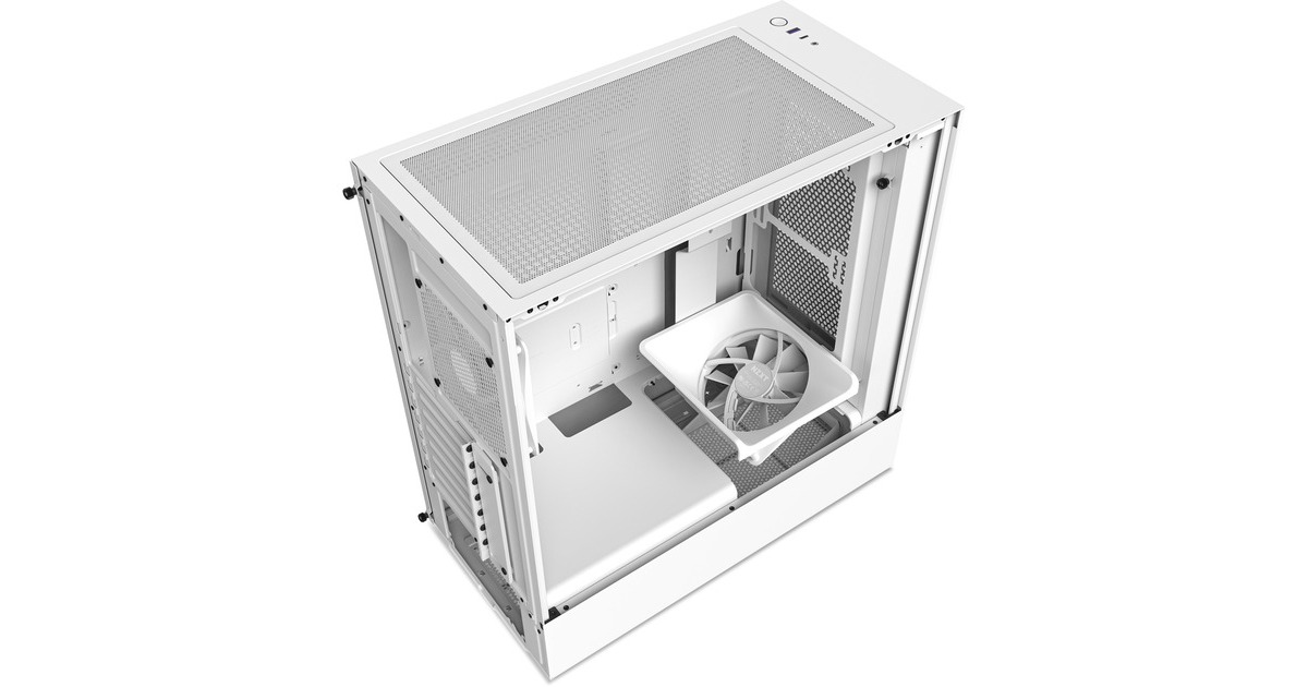 NZXT H5 Flow All White, Tower-Gehäuse(weiß (matt), Tempered Glass)
