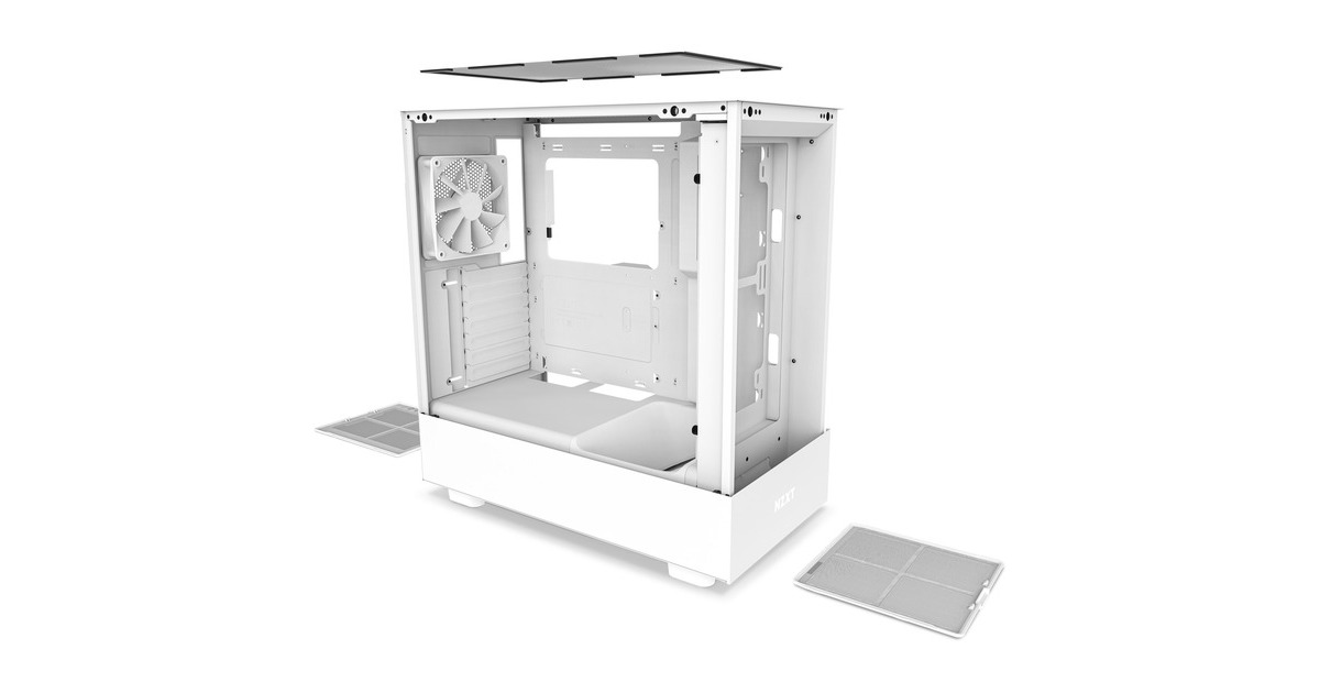 NZXT H5 Flow All White, Tower-Gehäuse(weiß (matt), Tempered Glass)