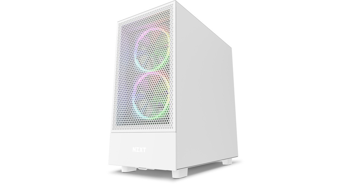 NZXT H5 Flow All White, Tower-Gehäuse(weiß (matt), Tempered Glass)