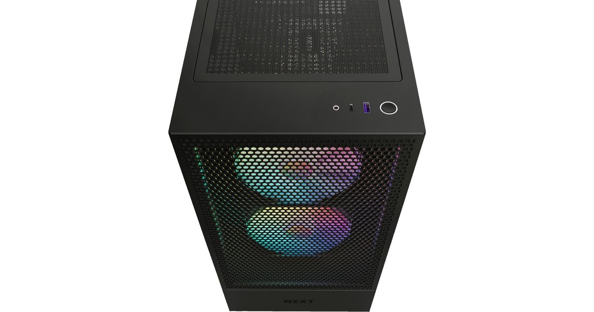 NZXT H5 Flow RGB All Black, Tower-Gehäuse(schwarz (matt),Tempered Glass)