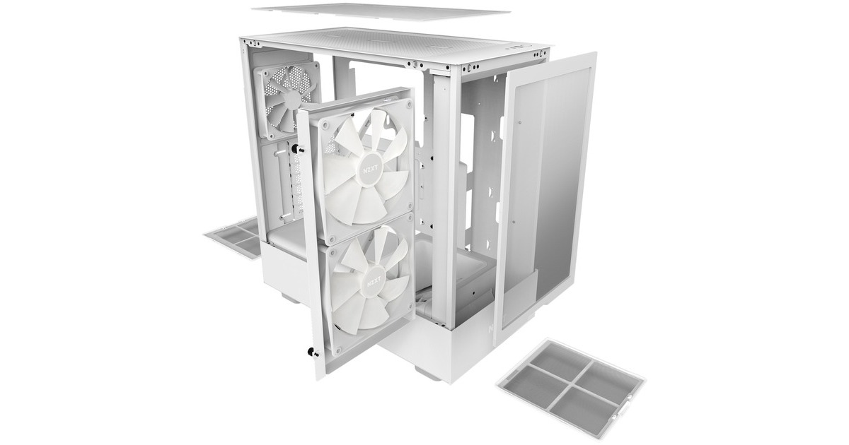 NZXT H5 Flow RGB All White, Tower-Gehäuse(weiß (matt),Tempered Glass)