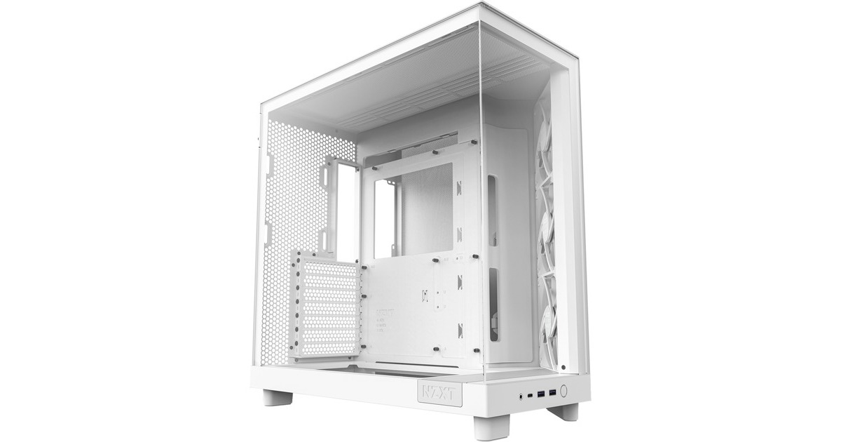 NZXT H6 Flow , Tower-Gehäuse(weiß, Tempered Glass)