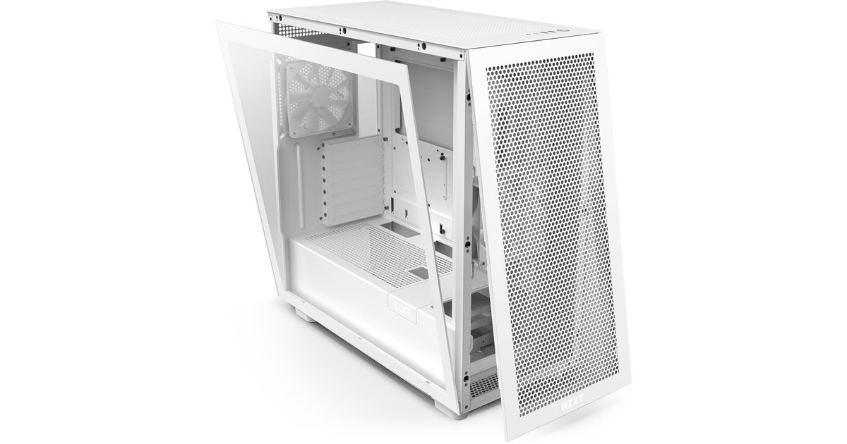 NZXT H7 Flow White, Tower-Gehäuse(weiß (matt), Tempered Glass)
