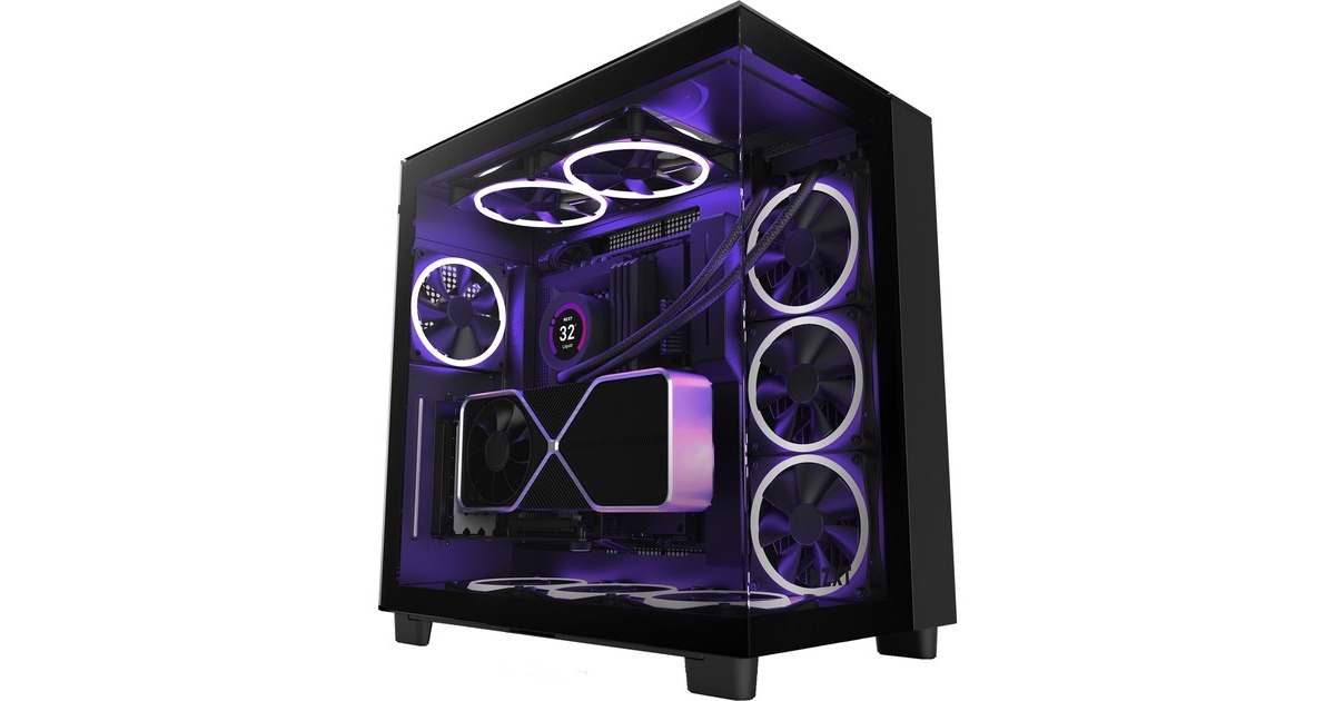 NZXT H9 Elite All Black, Tower-Gehäuse(schwarz, Tempered Glass)