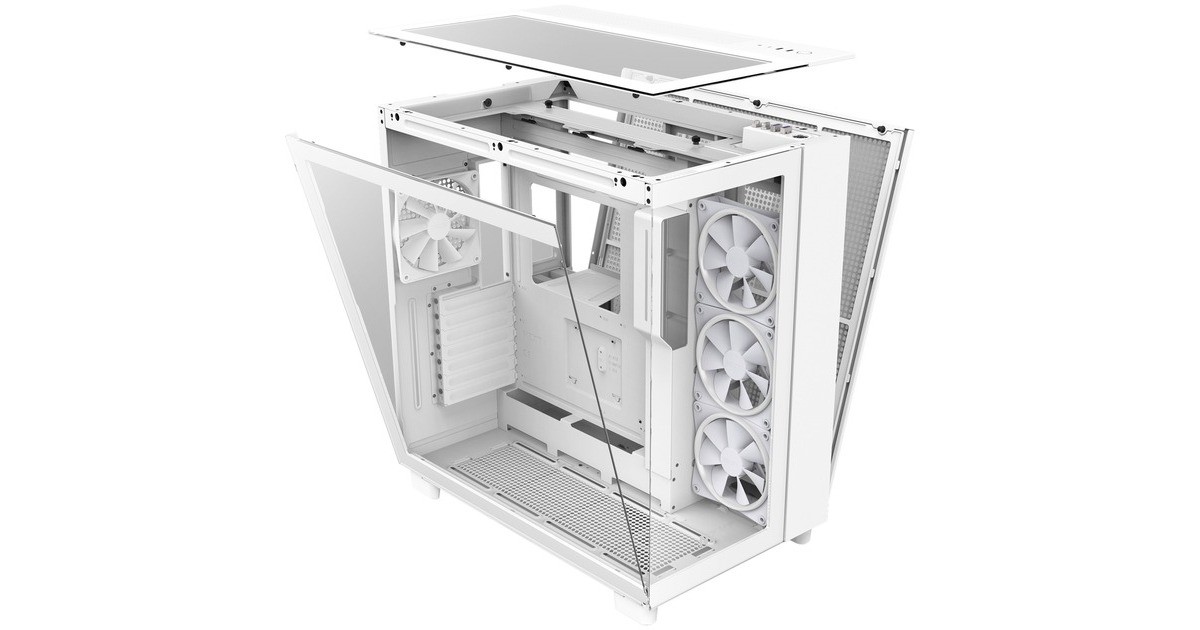 NZXT H9 Elite All White, Tower-Gehäuse(weiß, Tempered Glass)