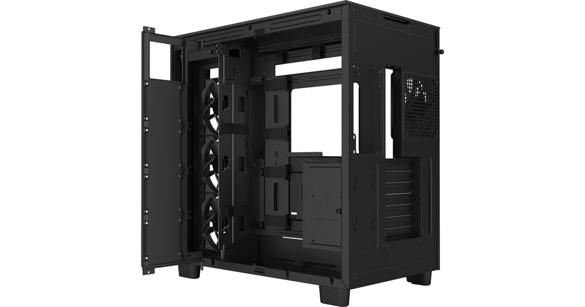 NZXT H9 Flow All Black, Tower-Gehäuse(schwarz, Tempered Glass)